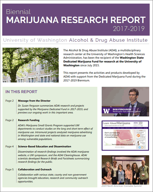 Marijuana research report cover