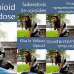 Cover of the Opioid Overdose brochure showing several different languages