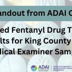 New handout from ADAI CEDEER: Detailed fentanyl drug testing results for King County