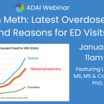 Focus on Meth: Latest OD Trends and Reasons for ED Visits. January 23, 2025, 11am-12pm PT. Featuring Lauren Whiteside, MD, MS, and Caleb Banta-Green, PhD, MPH, MSW