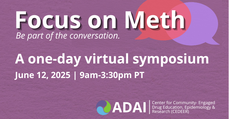 Focus on Meth, One-day virtual symposium. June 12, 2025, 9am-3:30pm.