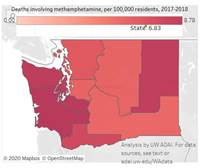 Map showing deaths from meth in WA state